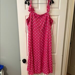Draper James Fuchsia Dress with White Polka Dots new XXL